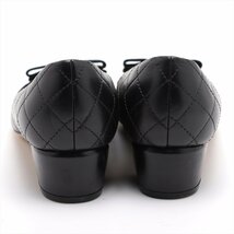 1円 サルヴァトーレフェラガモ ヴァラリボン キルティング レザー パンプス 8 1/2 ヒール 靴 ブラック 黒 レディース EEM Y7-6_画像3