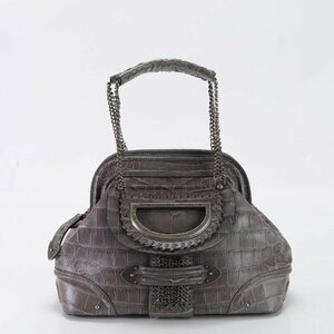 1 иен # превосходный товар # ограничение # Christian Dior # Jean n# крокодил кожа # цепь ручная сумочка большая сумка женский AET D23-10