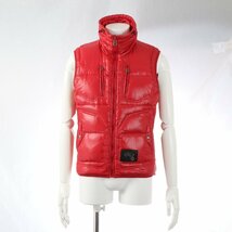 1円■DIESEL ディーゼル■バイカー ダウンベスト ブレイブマン レッド S ダウン ジャケット 上着 アパレル 紳士 洋服 メンズ MMM J1-9_画像1