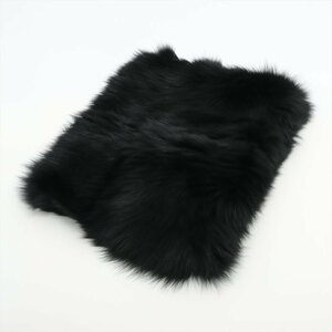 1 jpy # ultimate beautiful goods # Loewe # fox fur # cashmere # fur # muffler # commuting high class popular standard stylish black lady's MNT 1030-E42