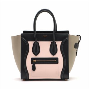 1 иен # прекрасный товар # Celine # багажный микро shopa- кожа большая сумка многоцветный плечо рука натуральная кожа женский EEM V50-1
