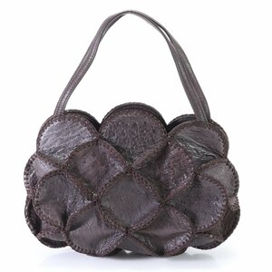 1 иен # прекрасный товар # высота остров магазин # Ostrich кожа сумка на плечо цветок цветок узор плечо .. большая сумка Brown чай цвет женский HHE N8-3