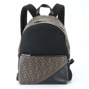 1 jpy ultimate beautiful goods Fendi Zucca FF 7VZ042 rucksack rucksack backpack shoulder bag tote bag leather A4 men's EFM L4-4