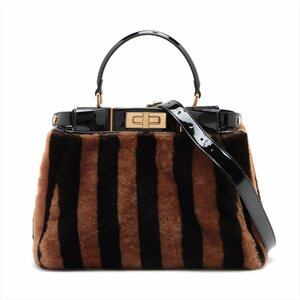 1 jpy # ultimate beautiful goods # Fendi #pe can pi- Cub - fur leather 2WAY handbag diagonal .. shoulder tote bag lady's MMM L28-1
