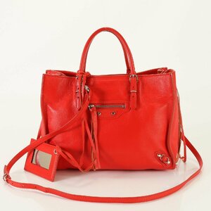  превосходный товар Balenciaga бумага 370926 кожа 2WAY сумка на плечо наклонный .. рука большая сумка ходить на работу популярный стандартный женский MET 0925-E27