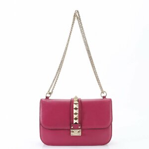 # beautiful goods # Valentino # lock studs chain BL-M398VIT2 leather 2WAY shoulder bag diagonal .. shoulder .. tote bag ERY Q6-6