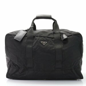 1 jpy # beautiful goods # Prada #te Hsu to nylon triangle Logo leather Boston bag tote bag business trip travel black black gentleman A4 men's EEM V6-3