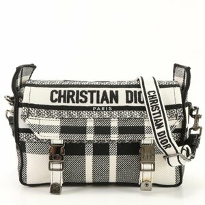 1 иен # как новый Christian Dior маленький кемпинг сумка кожа плечо наклонный ..mesenja- проверка мужской EEE AB15-1