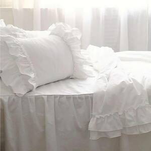可愛いデザインの シングルサイズ 掛け布団カバー 枕カバーセット 綿100％ ホワイト