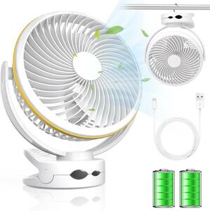 機能性重視 卓上クリップ扇風機 充電式 USB 静音 大容量電池 10000mA