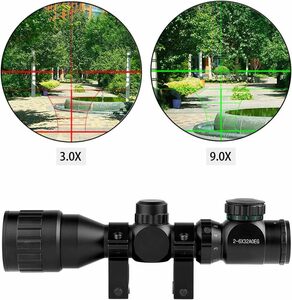 日常使い ライフルスコープ 2-6x32 2~6倍可変ズーム 20mmレールマウ