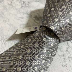 1 иен с биркой Gianni Versace Gianni Versace отправка в тот же день бренд галстук общий рисунок шелк шелк высокий бренд серый полька-дот белый 