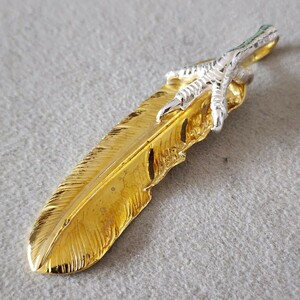  special order silver nail all gold color extra-large feather left direction 