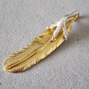  special order silver nail all gold color extra-large feather right direction 