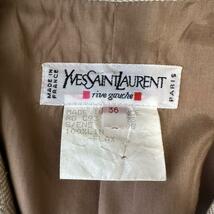 Yves Saint Laurent イヴサンローラン セットアップ ジャケット スカート ヘリンボーン ビンテージ vintage ヴィンテージ 木目ボタン _画像5