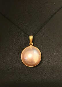 K18 pearl mabe pearl pendant top 13mm sphere qoj.YOD19