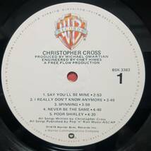 美品 米WARNERオリジLP マト枝両A-1！Christopher Cross / Christopher Cross 1979年 BSK 3383 クリストファー・クロス 南から来た男 AOR_画像2