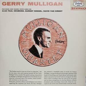 ブルー盤 米Fantasy盤LP 60's青ラベルSTEREO！Gerry Mulligan, Paul Desmond / featuring Chet Baker, Chico Hamilton 1956年作 8082 BLUE