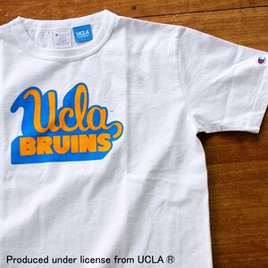 新品 Champion チャンピオン T1011 UCLA ブルーインズ カレッジTシャツ ヘビーウェイト USA 米国製 ホワイト 白 染み込みプリント M