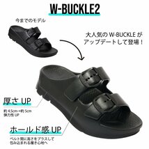 新品 テリック TELIC リカバリーサンダル 厚底 EVA素材 ダブルバックルサンダル スポーツサンダル メンズ ML 25.5-26cm 黒 ブラック_画像2