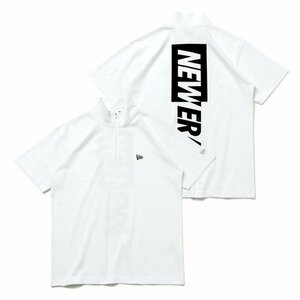 新品 ニューエラ ハーフジップシャツ 半袖 スポーツウェア Tシャツ 白 ホワイト XL LL メンズ NEWERA パフォーマンスアパレル ゴルフ