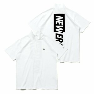 新品 ニューエラ ハーフジップシャツ 半袖 スポーツウェア Tシャツ 白 ホワイト M メンズ NEWERA パフォーマンスアパレル ゴルフ