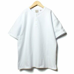 新品 Goodwear グッドウェア ヘンリーネック 半袖 Tシャツ レギュラーシルエット ヘビーウェイト 肉厚 厚手 ホワイト 白 M