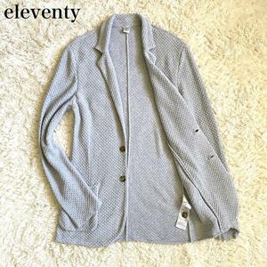 [ ultimate beautiful goods ]eleventy eleven ti spring summer summer knitted tailored jacket Anne navy blue jacket elasticity eminent cotton gray L degree 