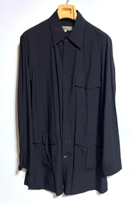 Y’s for men 長袖シャツ 3 レーヨン シャツ ジャケット ブラック MZ-B10-215 yohji yamamoto pour homme