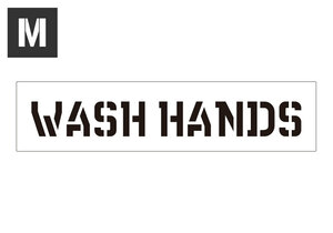 ステンシルシート ステンシルプレート ステンシル アルファベット アメリカン DIY クイックステンシル サイズM WASH HANDS 手洗い