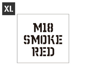 ステンシルシート ステンシルプレート ステンシル アルファベット DIY クイックステンシル サイズXL M18 SMOKE RED スモークグレネード