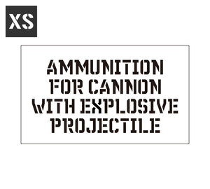 ステンシルシート ステンシルプレート ステンシル アルファベット DIY クイックステンシル サイズXS AMMUNITION FOR CANNON キャノン砲