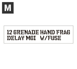 ステンシルシート ステンシルプレート ステンシル アルファベット DIY クイックステンシル サイズM GRENADE HAND ハンドグレネード