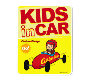 おさるのジョージ Curious George 子供が乗ってます ステッカー キャラクター アメリカ かわいい アニメ KIDS IN CAR ゴーカート
