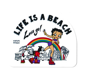 ベティ・ブープ ステッカー おしゃれ かわいい キャラクター アメリカ ハワイアン 車 バイク アメリカン雑貨 BETTY BOOP LIFE IS A BEACH