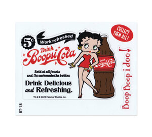 ベティ・ブープ ステッカー おしゃれ かわいい キャラクター アメリカ 車 バイク スマホ アメリカン雑貨 BETTY BOOP BOOPSI COLA