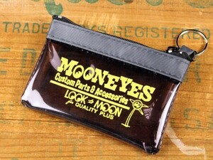 ムーンアイズ コインケース（ポーチ） MOONEYES キーリング付き スモーキーグレー