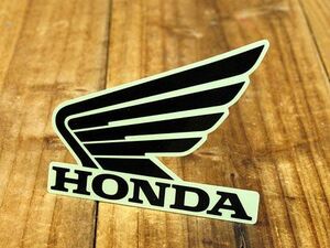 ステッカー ホンダ アメリカン 車 おしゃれ バイク ヘルメット かっこいい HONDA ウイング ブラック 左向き