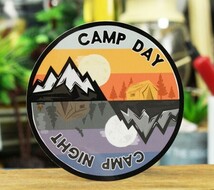 ステッカー アウトドア アメリカン おしゃれ スーツケース 車 バイク かっこいい キャンプ Vintage Outdoor Budges 山 CAMP DAY CAMP NIGHT_画像2