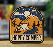 ステッカー アウトドア キャンプ アメリカン おしゃれ かっこいい かわいい 車 バイク Vintage Outdoor Budges HAPPY CAMPER_画像2