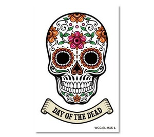 ステッカー スカル メキシカンスカル アメリカン 車 おしゃれ かっこいい スーツケース バイク MEXICAN SKULL DAY OF THE DEAD ホワイト