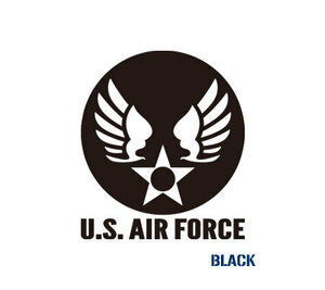 ミリタリー ステッカー US AIR FORCE アメリカ空軍 世田谷ベース エアフォース 転写タイプ ウイングエンブレム 102型 Sサイズ ブラック