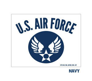 ミリタリー ステッカー US AIR FORCE アメリカ空軍 世田谷ベース エアフォース ウイングエンブレム 101型 Lサイズ ネイビー