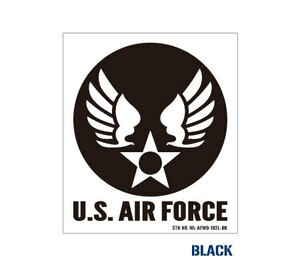 ミリタリー ステッカー US AIR FORCE アメリカ空軍 世田谷ベース エアフォース ウイングエンブレム 102型 Lサイズ ブラック