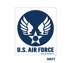 ミリタリー ステッカー US AIR FORCE アメリカ空軍 世田谷ベース エアフォース ウイングエンブレム 102型 Lサイズ ネイビー