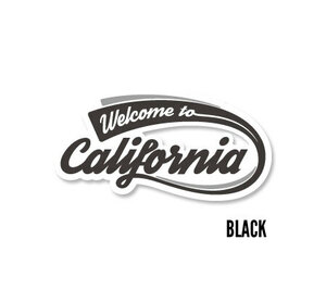 ステッカー アメリカン おしゃれ かっこいい 車 カリフォルニア カーステッカー Welcome to California Decal ロゴ サイズS ブラック