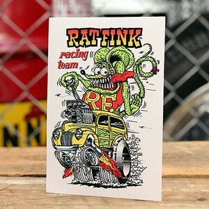 ラットフィンク ステッカー 車 アメリカン キャラクター おしゃれ バイク かっこいい ホットロッド RatFink USA Racing Team