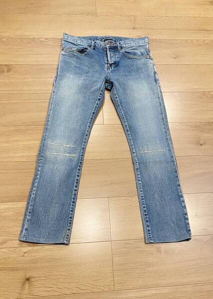 送料無料 定価14万 SAINT LAURENT サンローランパリ エディ期 名作15AWクラッシュデニム 29サイズ 極美品