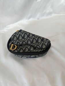 【極美品】Christian Dior クリスチャンディオール トロッター ポーチ 小物入れ サドル　正規品　即決　送料無料
