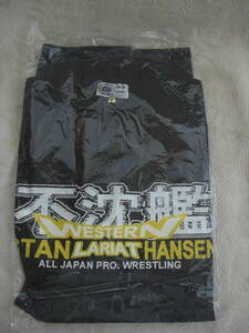  unused goods *[ autographed Stan * Hansen T-shirt un- .. rally art all Japan Professional Wrestling ]